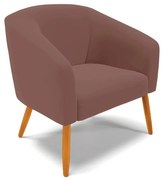 Poltrona Decorativa Pé Palito Castanho Stella Veludo D03 - D'Rossi - Rose
