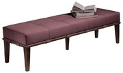 Recamier Decorativo 160cm Martínez Veludo Pés Madeira Rosa/Imbúia G62 - Gran Belo