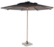 Ombrelone Leblon Preto em Madeira 2,90 MT (LARG) Base 49x49 cm Central com Tecido Bagun - 44298 Sun House