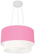 Pendente Cilíndrico Rosa e Branco MJ-4158 Para Mesa de Jantar e Estar