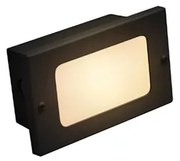 Balizador Led De Embutir Vidro Aluminio Preto 3w 2700k Ip65