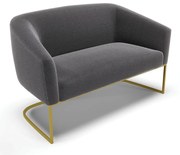 Sofá 2 Lugares Namoradeira Industrial Dourado Stella Bouclê D03 - D'Rossi - Grafite