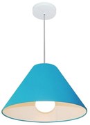 Lustre Pendente Cone Md-4078 Cúpula em Tecido 25/40x15cm Azul - Bivolt