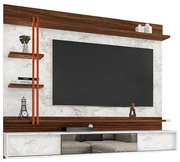 Painel de TV Home Suspenso 200cm Ágata Atenna/Imbuia - Vizzato - Branco