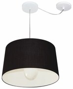 Lustre Pendente Cone Com Desvio Md-4275 Cúpula 30/45x40cm Preto - Bivolt