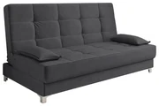 Sofá Cama Equador 193 cm Encosto Reclinável Veludo Grafite Pés Plástico Cromado - D'Rossi