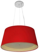 Lustre Pendente Cone Md-4144 Cúpula em Tecido 25x50x40cm Bordo / Bege - Bivolt