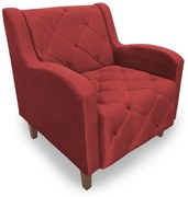 Poltrona Decorativa Munique Pés Palito Suede Vermelho - Sheep Estofados