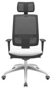 Cadeira Office Brizza Tela Preta Com Encosto Assento Aero Branco Autocompensador 126cm  - 62987 Sun House