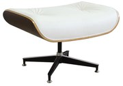 Puff Charles Eames Couro Natural - Branco