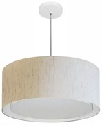 Lustre Pendente Cilíndrico Duplo Vivare Md-4294 Cúpula em Tecido 50x25cm - Bivolt