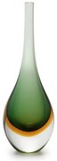 Gota Mini Alta Bicolor Verde com Âmbar Murano Cristais Cadoro