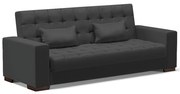 Sofá Cama Decorativo 210cm Beesley Pu Preto Fosco G19 - Gran Belo