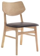Cadeira Decorativa Sala e Escritório Zion Madeira Natural (PU) Café G56 - Gran Belo