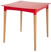 Mesa Tramontina Diana 70 x 70 x 72 cm em Polipropileno Vermelho com Pernas de Madeira