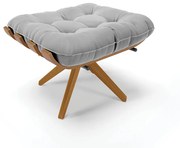 Puff Giratório Costela Suede Base de Madeira MA30 M11 - D'Rossi - Cinza