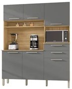 Armário de Cozinha Compacta 160cm Montreal K02 Freijó/Gris - Mpozenato