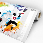 Papel de parede adesivo casual football com listras