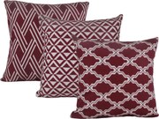 3 Capas para Almofadas SOFT Veludo Geométrico Marsala 43x43cm