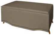 Calçadeira Baú Casal 140cm Greta Pés Palito Suede Capuccino - Sheep Estofados