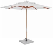 Ombrelone Leblon Branco em Madeira 2,00 MT (LARG) Base 65x65 cm Central com Tecido Bagun - 44308 Sun House