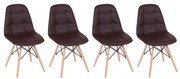 Conjunto 4 Cadeiras Eames Eiffel Botonê - Marrom