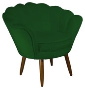 Poltrona Decorativa Pétala Pés Palito Suede Verde - Sheep Estofados