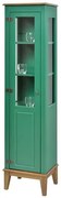 Cristaleira Laura 1 Porta cor Verde com Amendoa 180 cm - 63429 Sun House