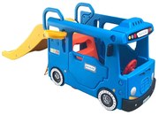 Carrinho Playground de Ônibus 3 em 1 com Escorregador e Kit de Golf Azul/Amarelo G31 - Gran Belo