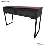 Aparador com Pé de Ferro Iron 136cm Imbuia/Preto - Vizzato - Preto