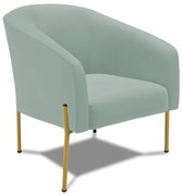Poltrona Decorativa Pé de Ferro Dourado Stella Cotelê Int/Veludo D03 - D'Rossi - Off White