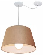 Lustre Pendente Cone Com Desvio Md-4273 Cúpula  21/30x40cm Palha - Bivolt