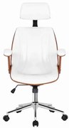 Cadeira Kopenhagen Presidente Branca Acabamento Madeira 124cm - 62559 Sun House