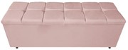 Calçadeira Estofada Manchester 140 cm Casal Suede Rosê - ADJ Decor