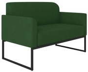 Poltrona Namoradeira Decorativa Isabella Base Industrial Suede Verde/Preto G19 - Gran Belo