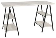 Mesa Escrivaninha Cavalete 135cm Estilo Industrial Prisma C08 Snow/Pre