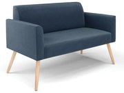 Sofá Namoradeira Pés Palito Natural Marisa Suede Azul Marinho D03 - D'Rossi