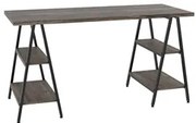 Mesa Escrivaninha Cavalete 150cm Estilo Industrial Prisma C08 Carvalho