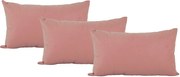 Conjunto 3 capas Almofadas Veludo Rosa 30x50 - LISO