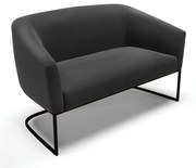 Sofá 2 Lugares Namoradeira Industrial Preto Stella Suede D03 - D'Rossi - Preto
