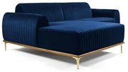 Sofá 320cm 5 Lugares com Chaise Esquerdo Pés Gold Molino C-304 Veludo