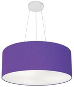 Lustre Pendente Cilíndrico Md-4047 Cúpula em Tecido 50x21cm Roxo - Bivolt