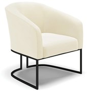 Poltrona Decorativa Industrial Preto Stella Cotelê Int/Veludo D03 - D'Rossi - Off White