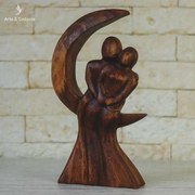 Escultura Abstrata Casal Na Lua 30cm