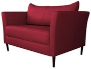 Sofá 2 Lugares Decorativo Sala de Estar 120cm Pés Palito Lubbock Couro Vermelho G58 - Gran Belo