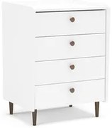 Cômoda Para Quarto 4 Gavetas Luisiana Branco - Politorno