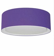 Plafon Duplo Cilíndrico Md-3037 Cúpula em Tecido 60x25cm Roxo - Bivolt