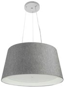 Lustre Pendente Cone Md-4144 Cúpula em Tecido 25x50x40cm Rustico Cinza / Branco - Bivolt