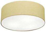 Plafon Cilíndrico Md-3006 Cúpula em Tecido 60x15cm Algodão Crú - Bivolt