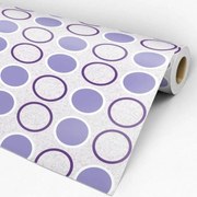 Papel de parede adesivo geométrico roxo branco e cinza